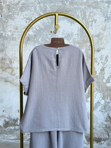 ÖN SİPARİŞE AÇILMIŞTIR...Organik Ham Keten Şalvar Model Takım (Gri)