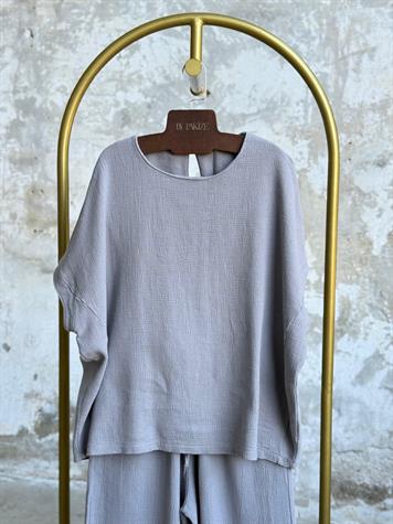 ÖN SİPARİŞE AÇILMIŞTIR...Organik Ham Keten Şalvar Model Takım (Gri)