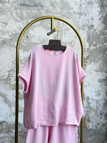 ÖN SİPARİŞE AÇILMIŞTIR...Organik Ham Keten Şalvar Model Takım (Şeker Pembesi)