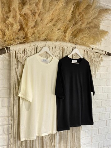 Oversize Basıc Tshirt (Ekru)