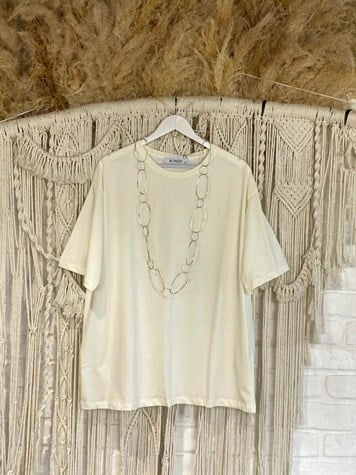 Oversize Basıc Tshirt (Ekru)