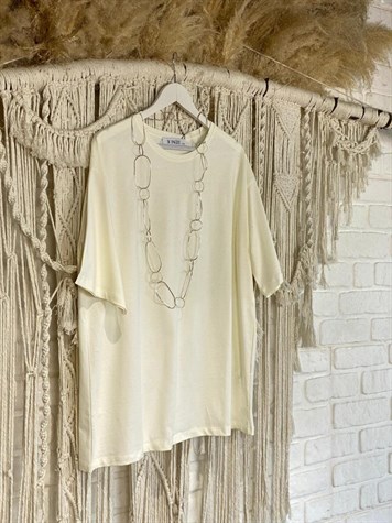 Oversize Basıc Tshirt (Ekru)