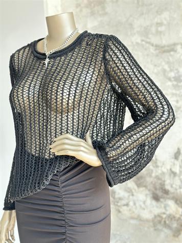 Oversize Delikli Kazak (Siyah)