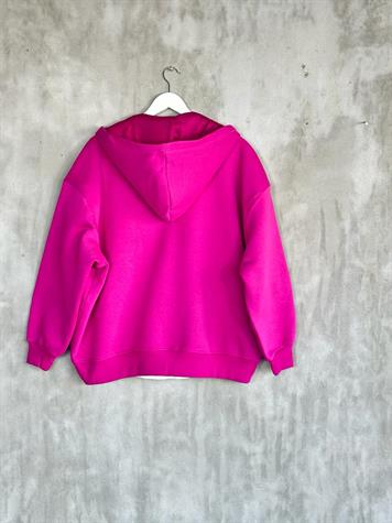 Oversize Fermuarlı Ceket (Fuşya)