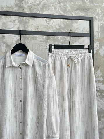 Oversize Gömlekli Kadın Takım (Natural)