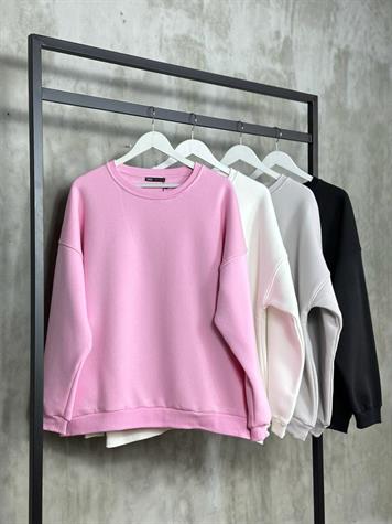 Oversize Kadın Premium Sweatshirt (PEMBE)