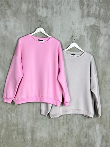 Oversize Kadın Premium Sweatshirt (PEMBE)