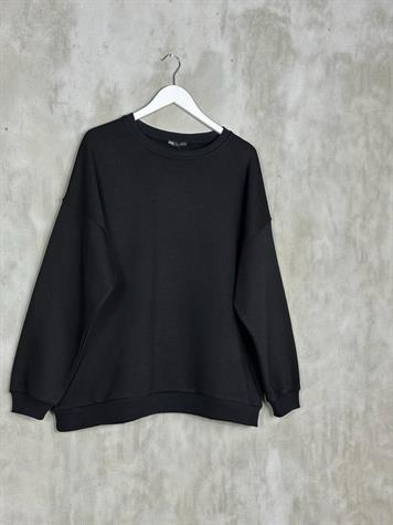 Oversize Kadın Premium Sweatshirt (SİYAH)