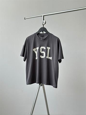 Oversize Yazı Baskılı Tişört (Antrasit)