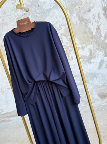 Oys Kumaş Oversize Bol Paçalı Takım (Lacivert)