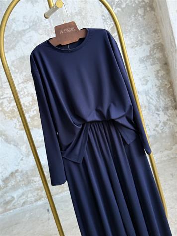 Oys Kumaş Oversize Bol Paçalı Takım (Lacivert)