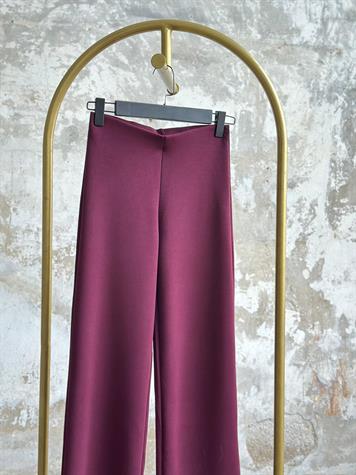 Oysh Kumaş Palazzo Kadın Pantolon (Bordo)