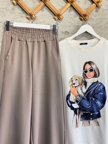 Oysho Bol Paça Pantolon (Kahve)