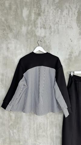 Oysho Kumaş Sweat Gömlekli Şalvar Model Takım (Siyah)