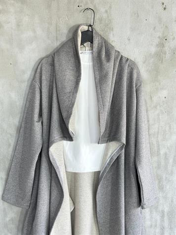 Özel Üretim Oversize Şal Yaka Ceket (Gri)