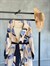 Tropik  Yaprak Desenli Kuşaklı Kimono (Lila)