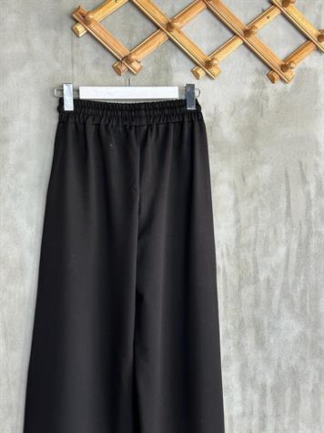 Paraşüt Cep Detaylı Geniş Paça Pantolon (Siyah)