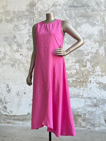 Paraşüt Kumaş Bisiklet Yaka Elbise (Pembe)