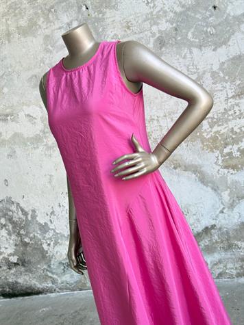 Paraşüt Kumaş Bisiklet Yaka Elbise (Pembe)