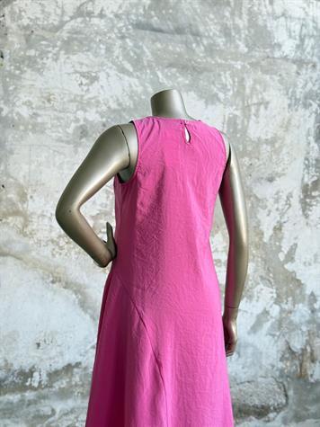 Paraşüt Kumaş Bisiklet Yaka Elbise (Pembe)