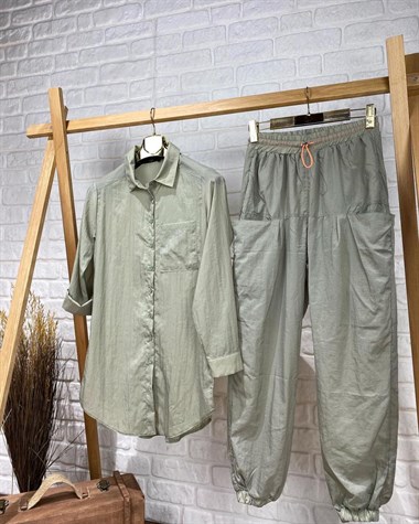 Paraşüt Kumaş Eşofman Pantolon (HAKİ)