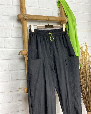Paraşüt Kumaş Eşofman Pantolon (SİYAH)
