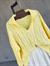 Polo Yaka Saç Örgü Kazak (Sarı)