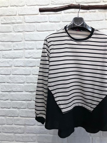 Poplin Detaylı Garnili Sweat