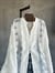 Premium Brode Kumaş Bağlama Detaylı Kimono Gömlek (Beyaz)