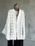 Premium Brode Kumaş Bağlama Detaylı Kimono Gömlek (Beyaz)