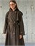 Premium Ekose Oversize Trençkot (Kahve)