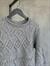 Saç Örgü Kabartmalı Kazak  (Gri)