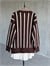 Premium Kaşmir Dokulu Çizgili Oversize Hırka (Kahve)