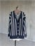 Premium Kaşmir Dokulu Çizgili Oversize Hırka (Lacivert)
