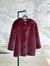 Premium Oversize Peluş Kürk Ceket (Bordo) 