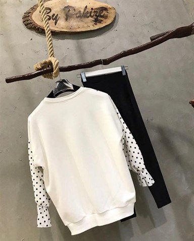 Puantiyeli Tül Sweat