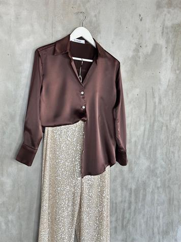 Pul Payet İşçilikli Astarlı Pantolon (Gold)