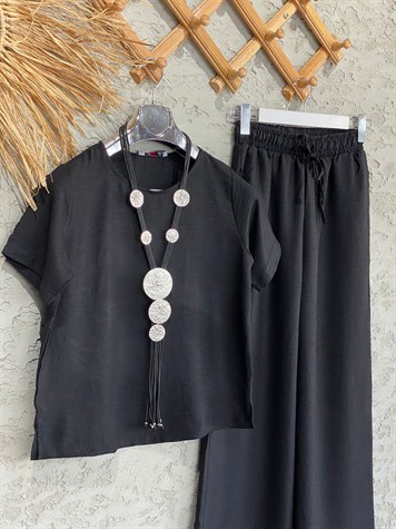 RAHAT BLUZ VE PANTOLON TAKIM (SİYAH)