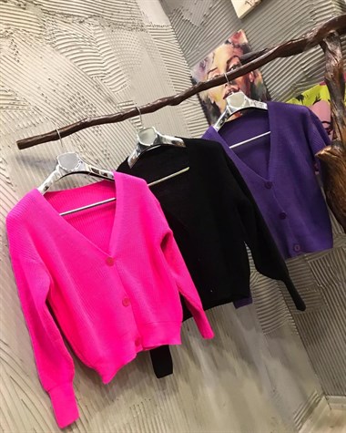 Salaş Model Hırka (PEMBE & SİYAH & MOR)