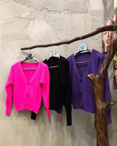 Salaş Model Hırka (PEMBE & SİYAH & MOR)