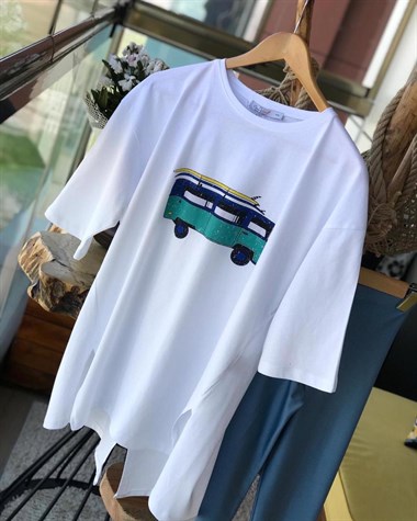 Salaş Model Penye Tunik Tshirt (BEYAZ)