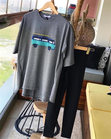 Salaş Model Penye Tunik Tshirt (GRİ)
