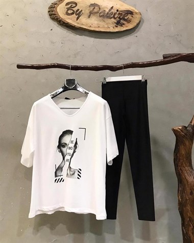 Salaş V yaka Basic Tshirt (SİYAH & BEYAZ)