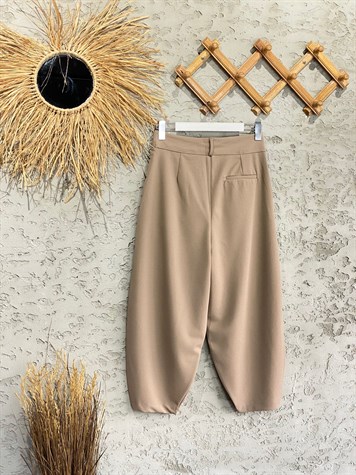 Şalvar Kesim Kumaş Pantolon (Bej)