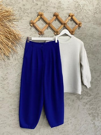 Şalvar Kesim Kumaş Pantolon (Saks)