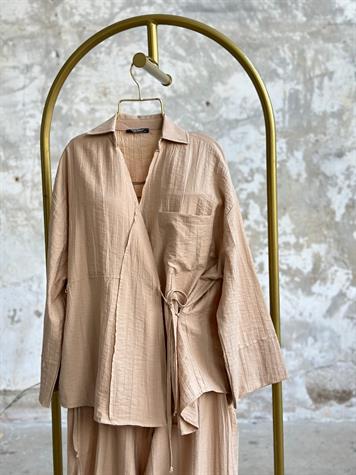 Şalvar Model Bambu Dokulu Coton Takım (Camel)