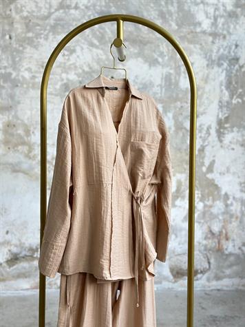Şalvar Model Bambu Dokulu Coton Takım (Camel)