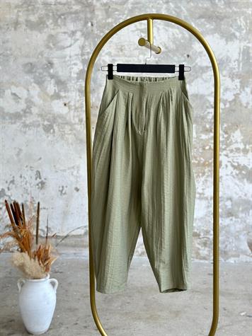 Şalvar Model Bambu Dokulu Coton Takım (Haki)