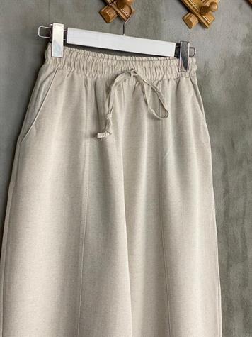 Şalvar Model Keten Pantolon (Taş)