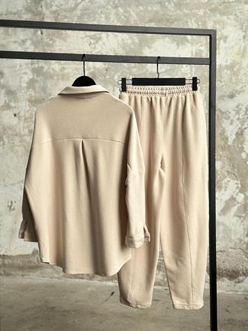 Selanik Kumaş Şalvar Model Takım (Bej)